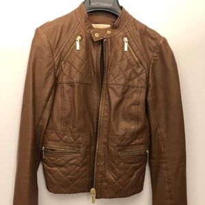 Michael Kors Brown Leather Jacket